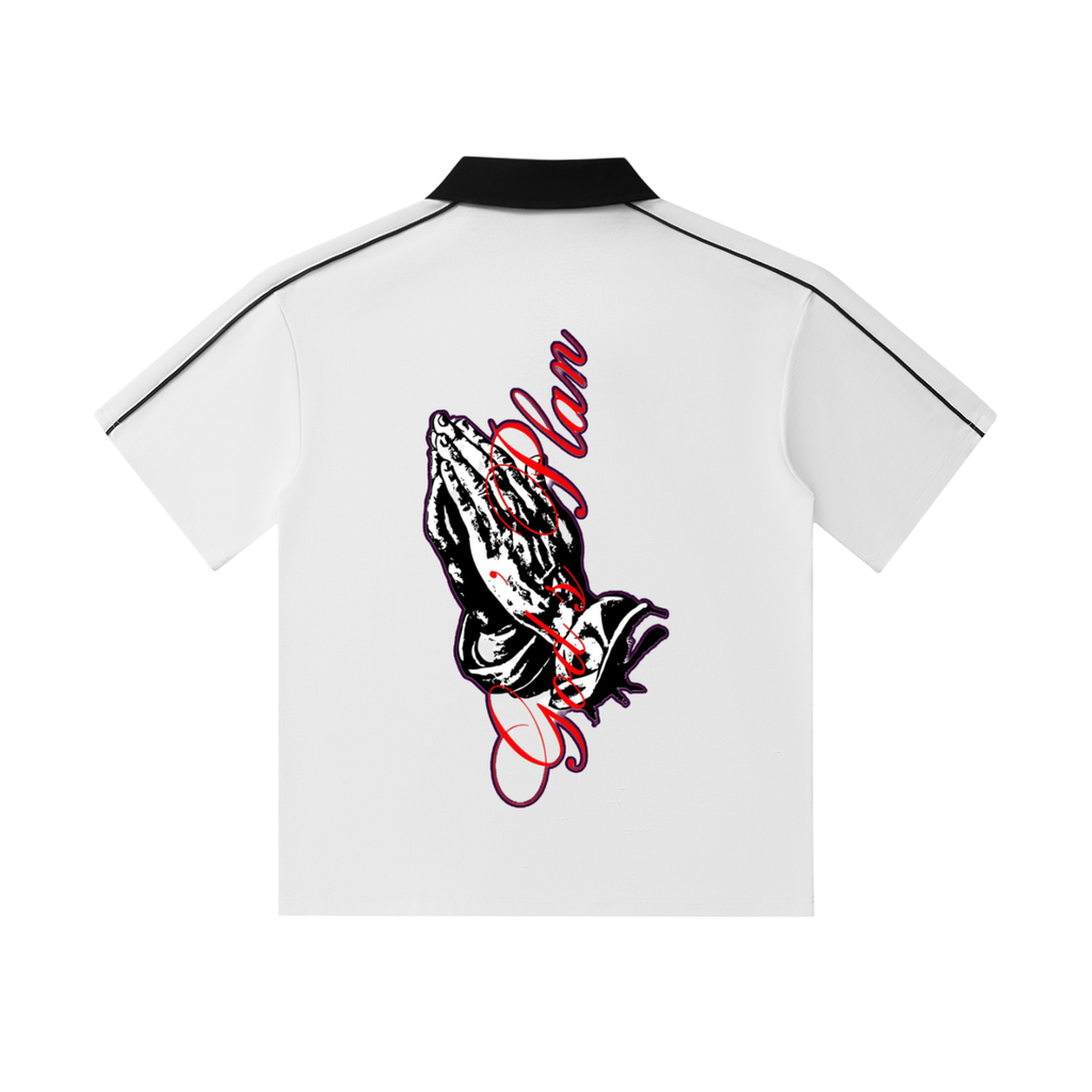 Contrast Collar Short-Sleeve Polo Shirt