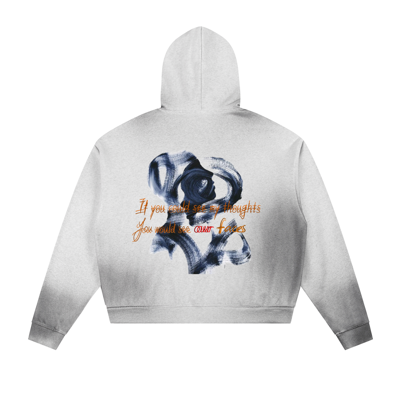 Sun Fade Frayed Raw Edge Fleece Zip Hoodie