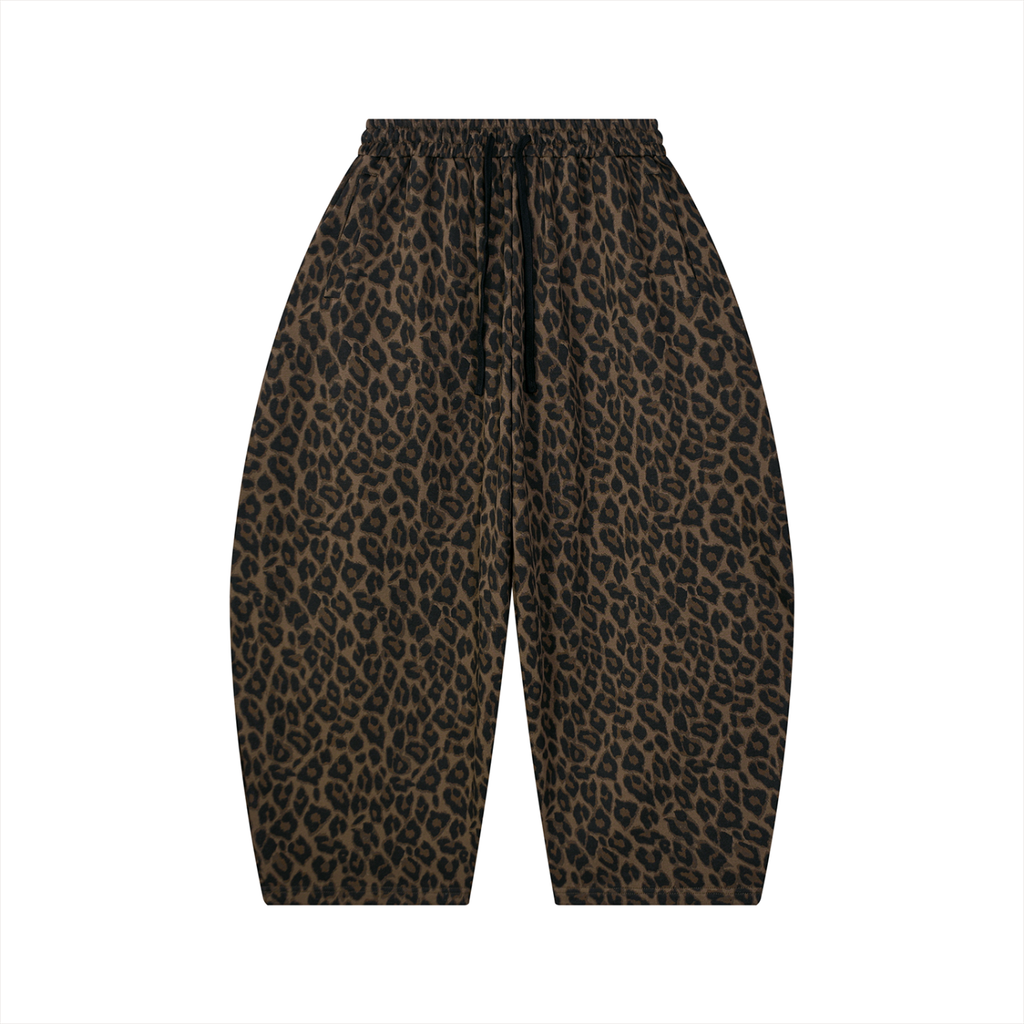 Leopard Barrel Leg Sweatpants