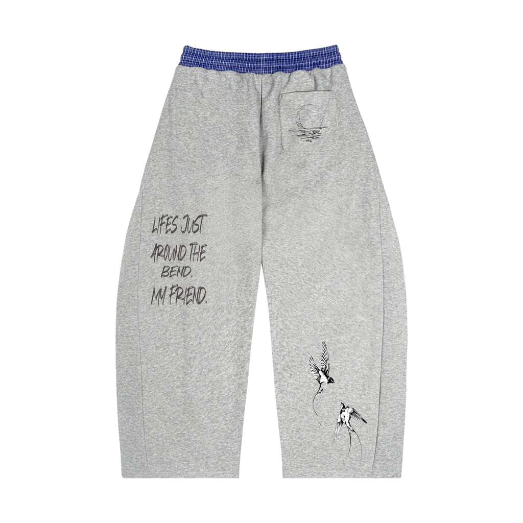 Plaid Waistband Barrel Sweatpants