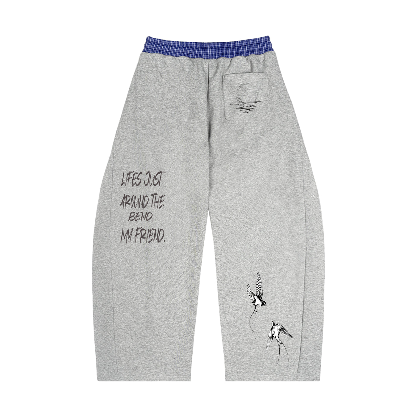 Plaid Waistband Barrel Sweatpants