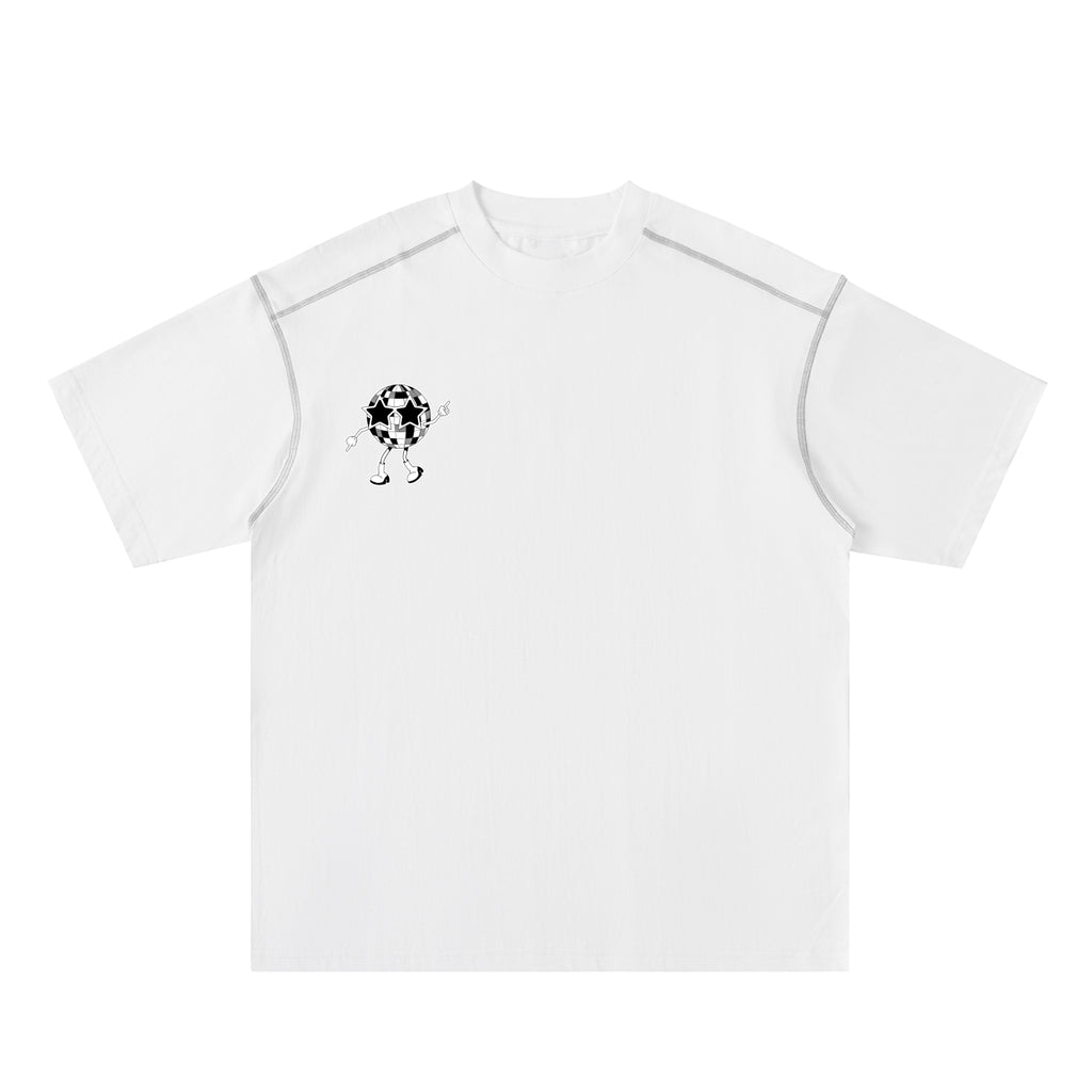 Oversized Contrast-Stitched Cotton Tee
