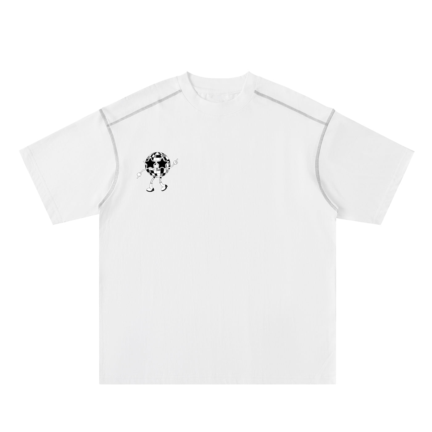 Oversized Contrast-Stitched Cotton Tee