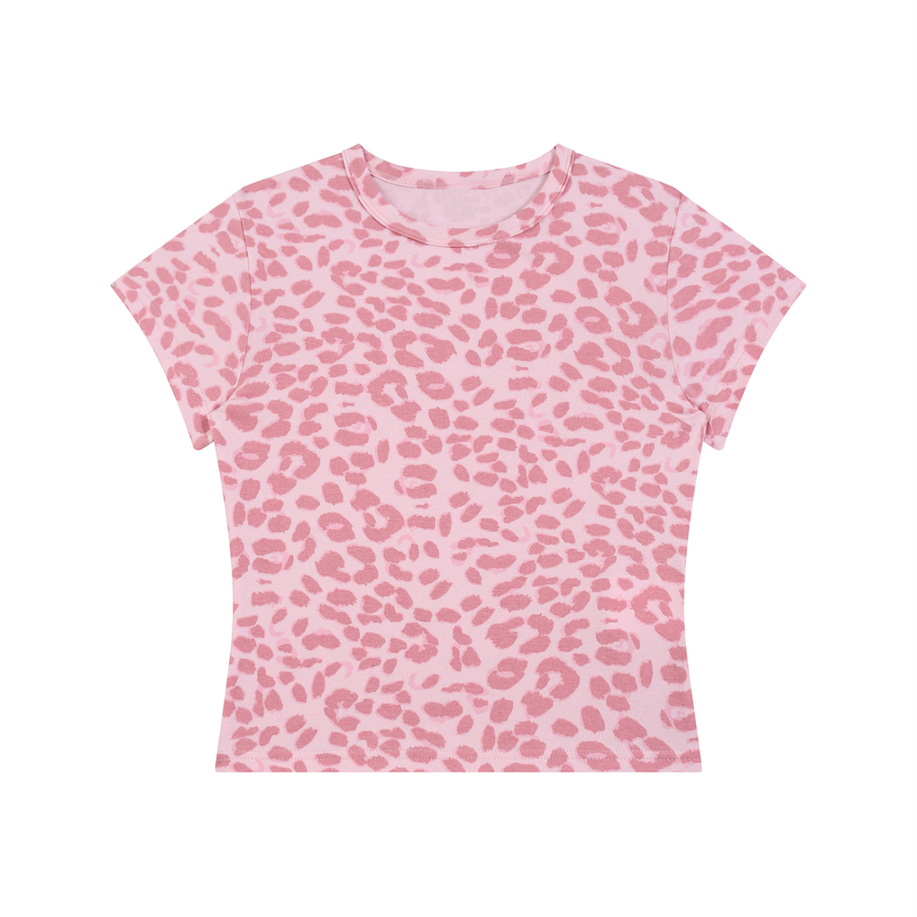 Toxic Leopard Print Crop T-Shirt