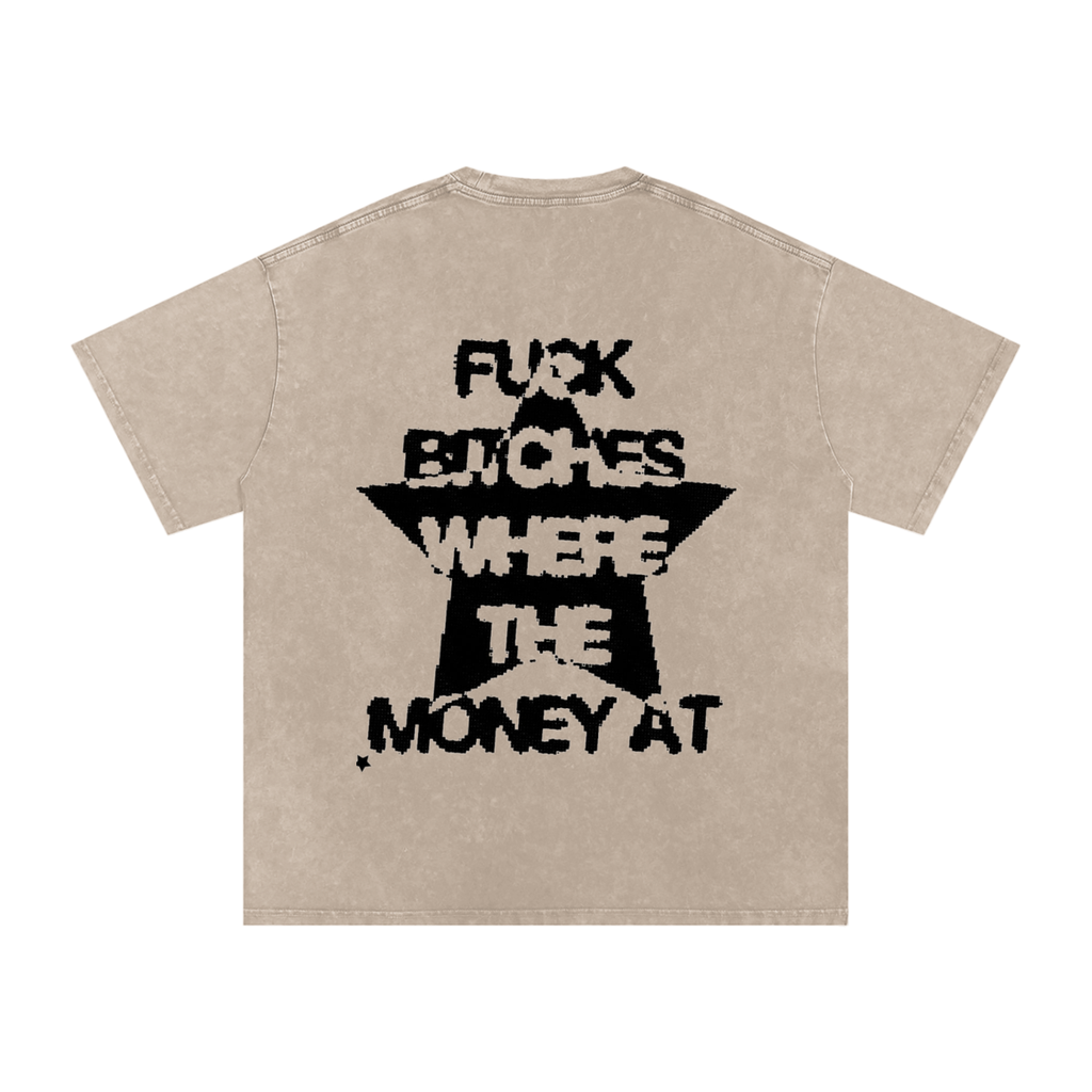 Snow Washed Oversized Cotton T-Shirt