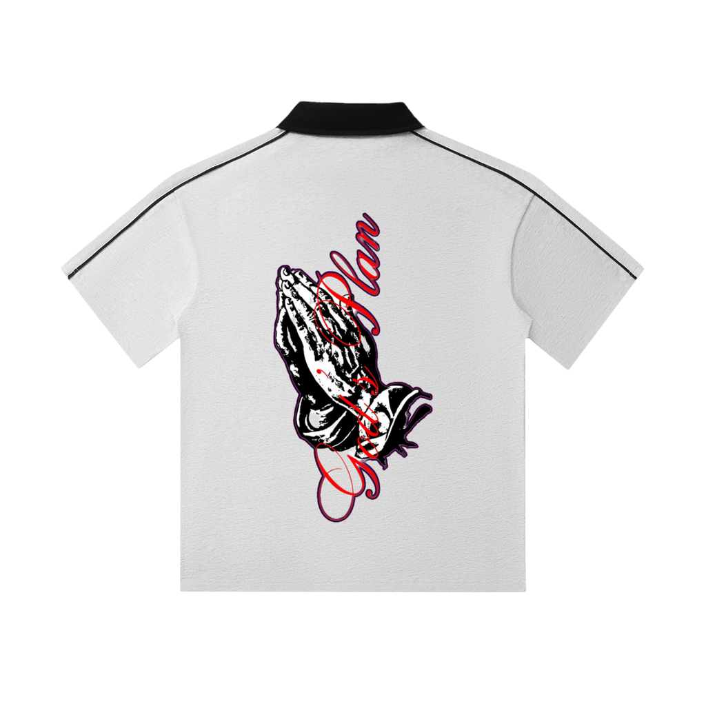 Contrast Collar Short-Sleeve Polo Shirt