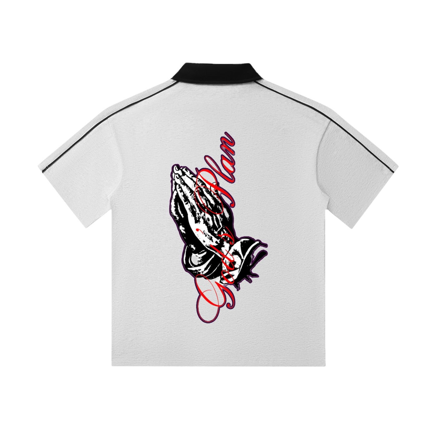 Contrast Collar Short-Sleeve Polo Shirt