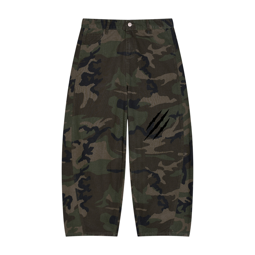 Men’s Camo Barrel Leg Cargo Pants