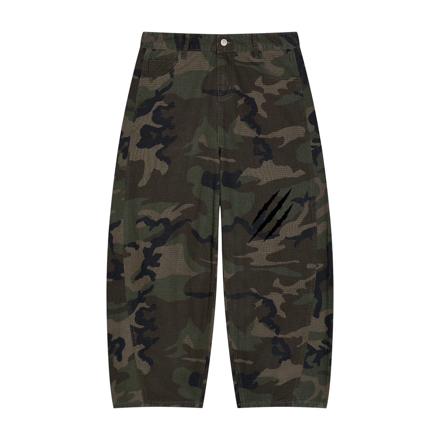 Men’s Camo Barrel Leg Cargo Pants