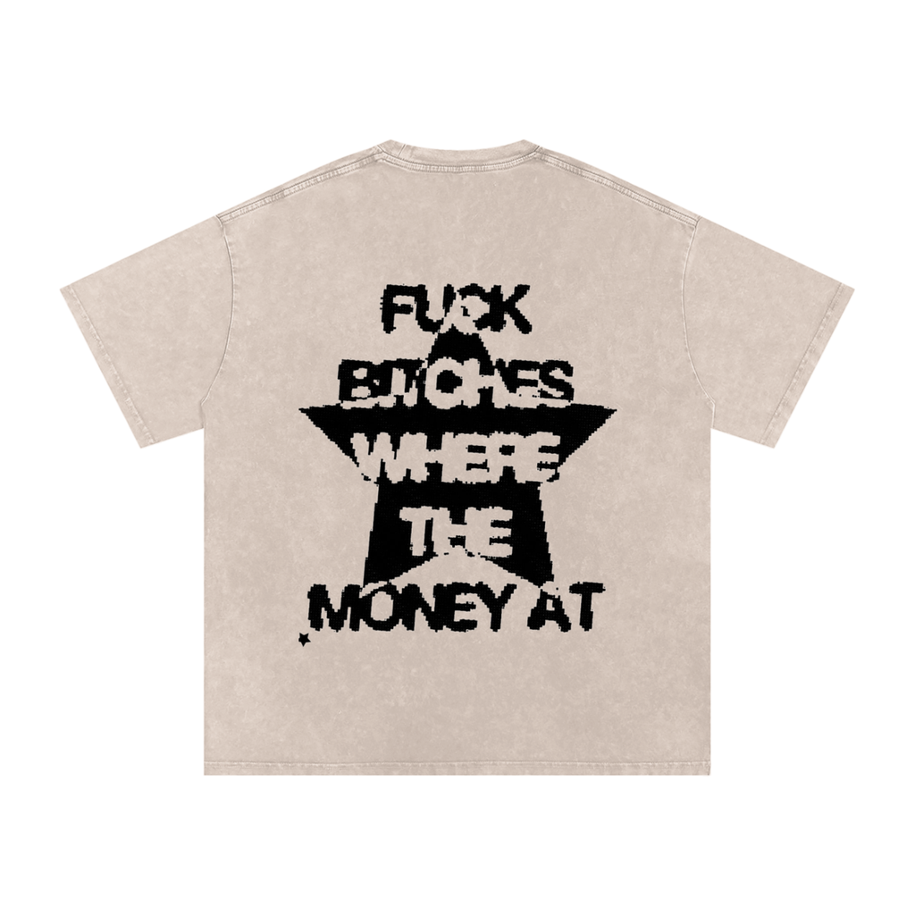 Snow Washed Oversized Cotton T-Shirt