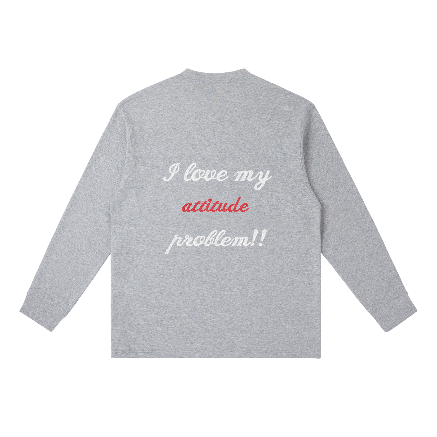 embroided attitude Long-Sleeve T-Shirt