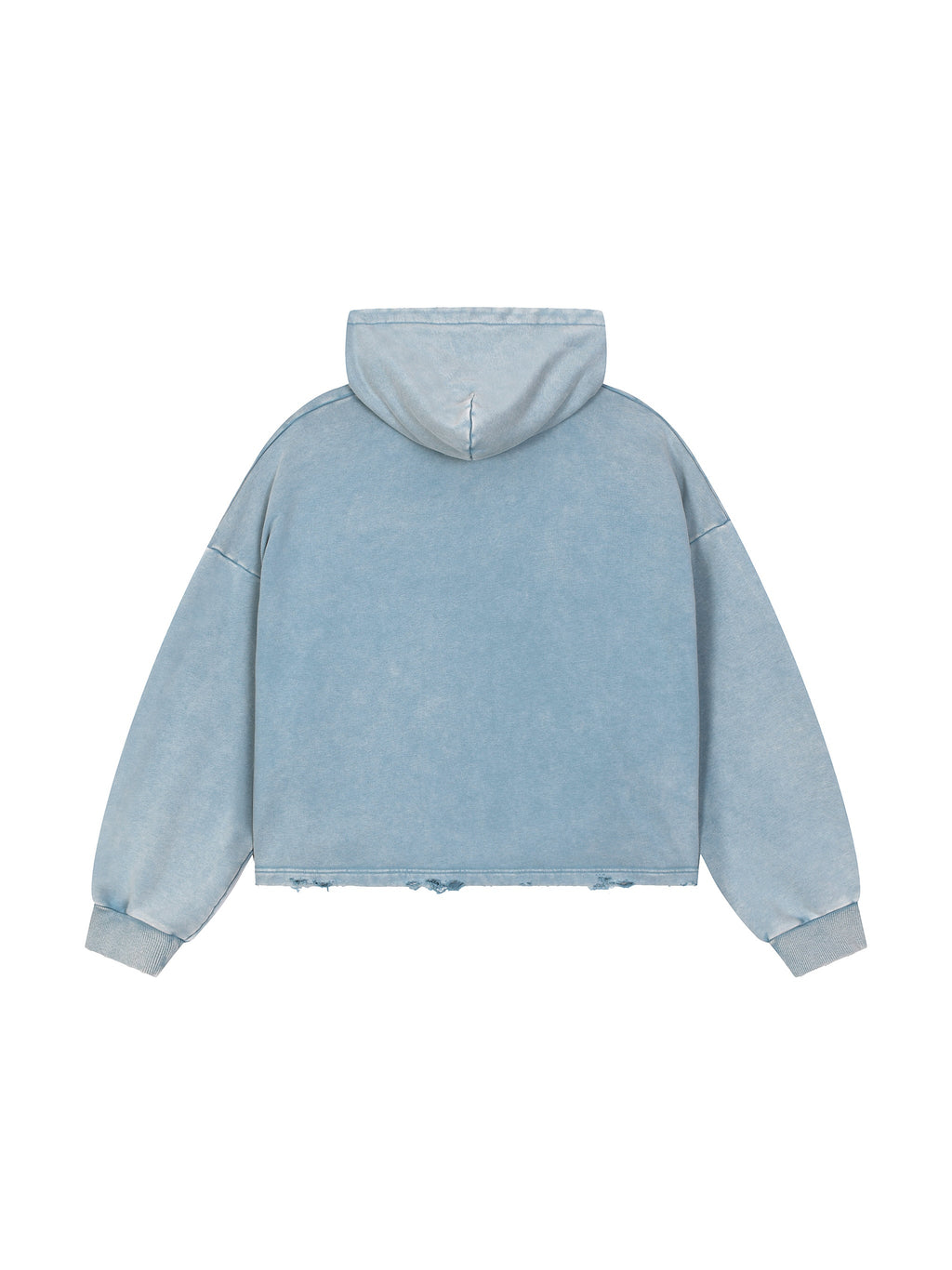 Vintage Washed Frayed-Hem Hoodie