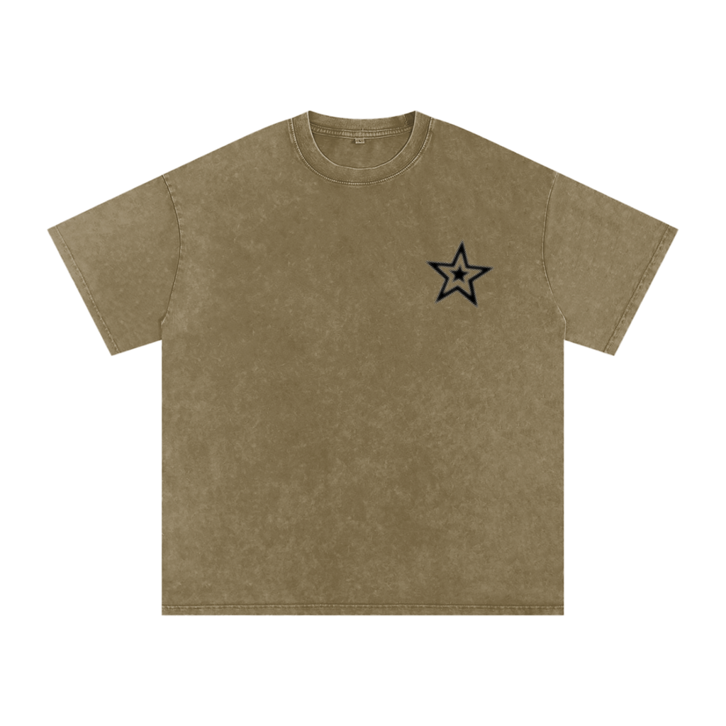 Snow Washed Oversized Cotton T-Shirt