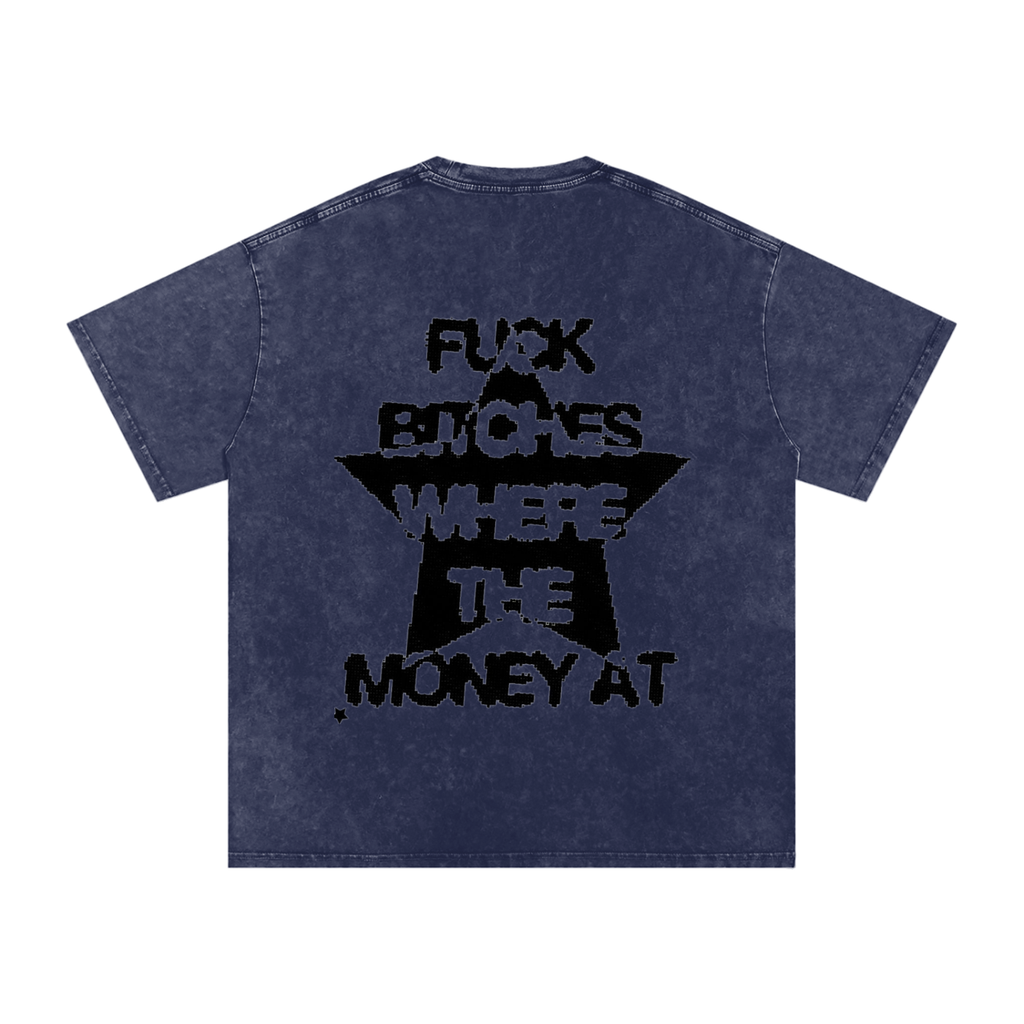 Snow Washed Oversized Cotton T-Shirt