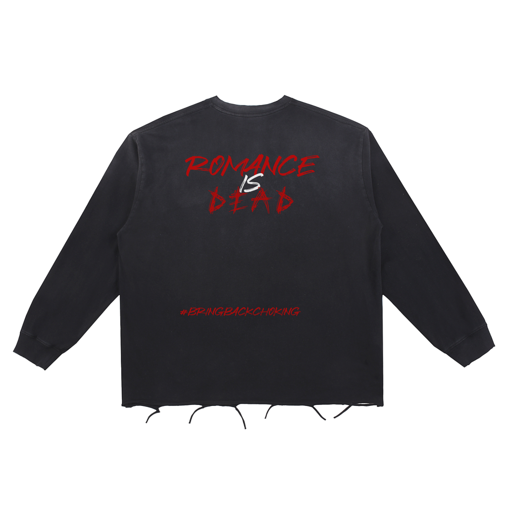 Snow Wash Raw Edge Cotton T-Shirt