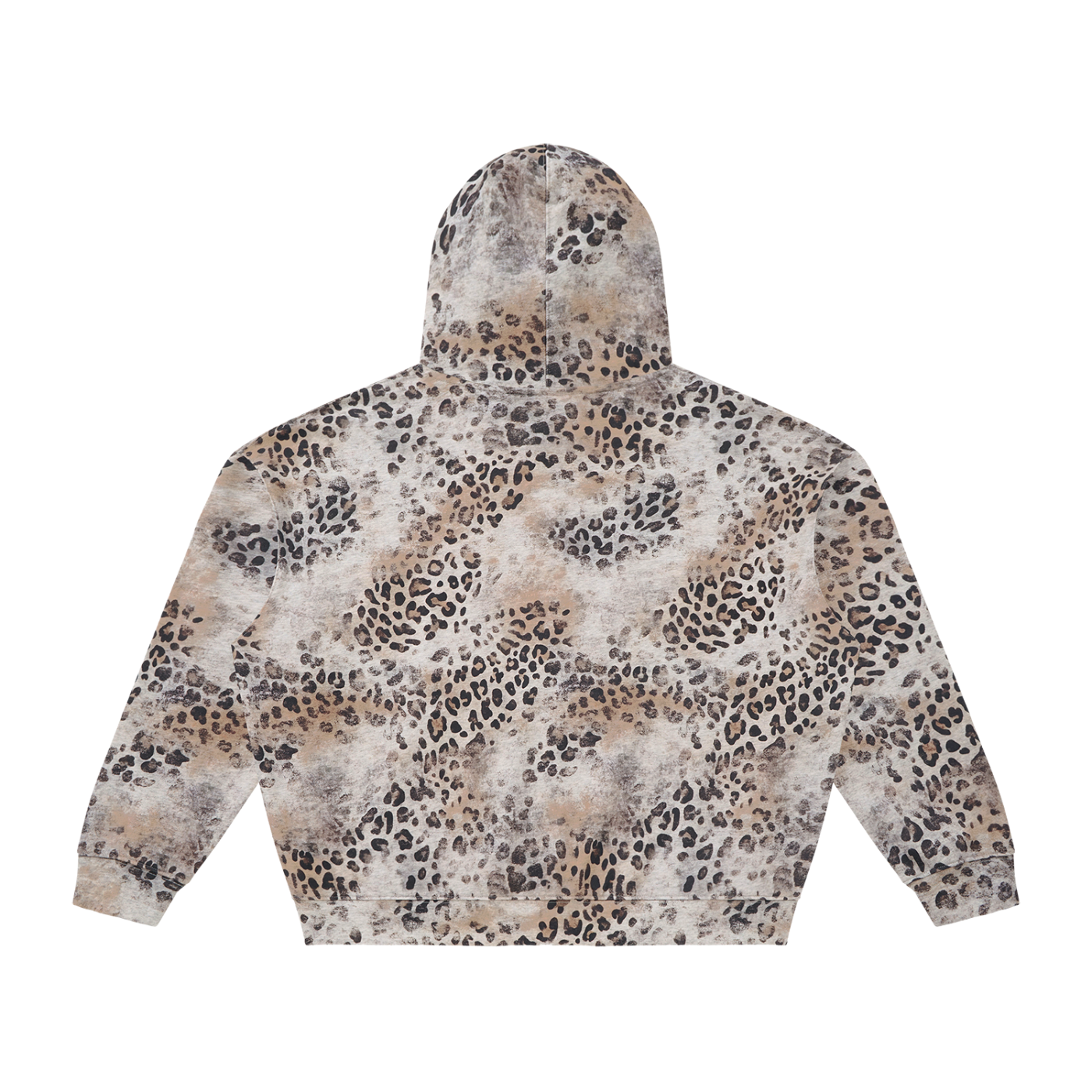 Unisex Wash Leopard Zip Hoodie