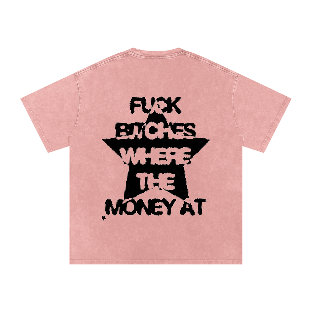 Snow Washed Oversized Cotton T-Shirt