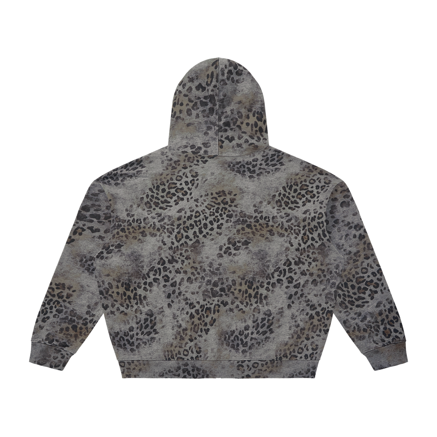 Unisex Wash Leopard Zip Hoodie
