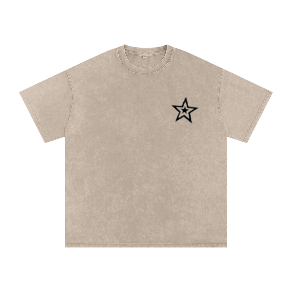 Snow Washed Oversized Cotton T-Shirt