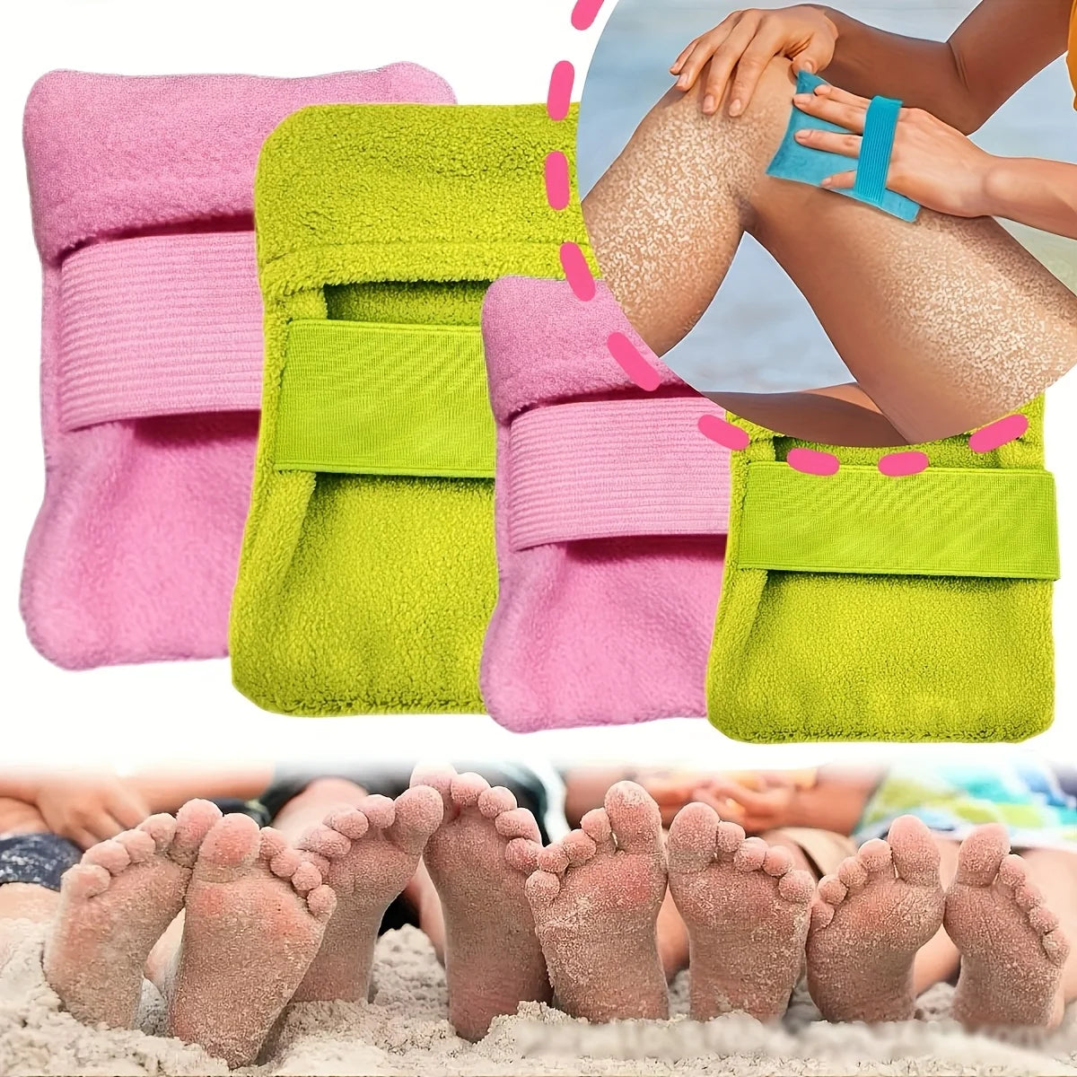 Portable Beach Sand Removal Cleaning Tool, Soft Fabric Compact Design, Blue Summer Accessory for Travel Vacation Camping Outdoor