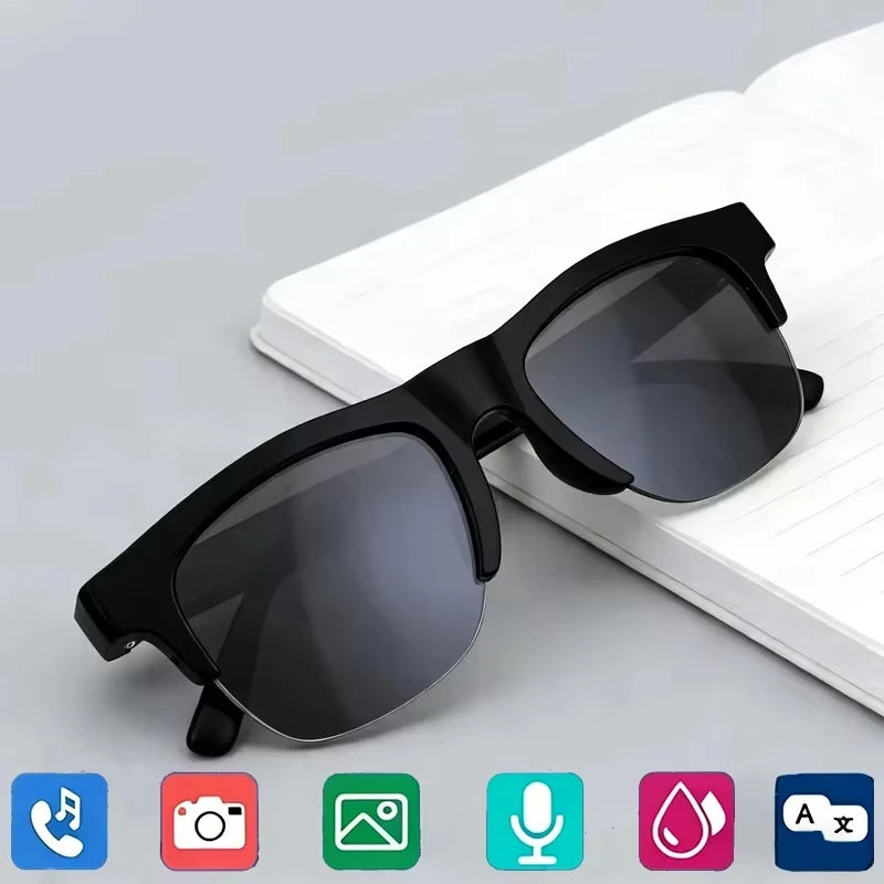 Lenovo Wireless AI Smart Glasses Bluetooth Remote Control 8K HD Photo Call Music Sports Sunglasses Gift for Men Women Casual Use