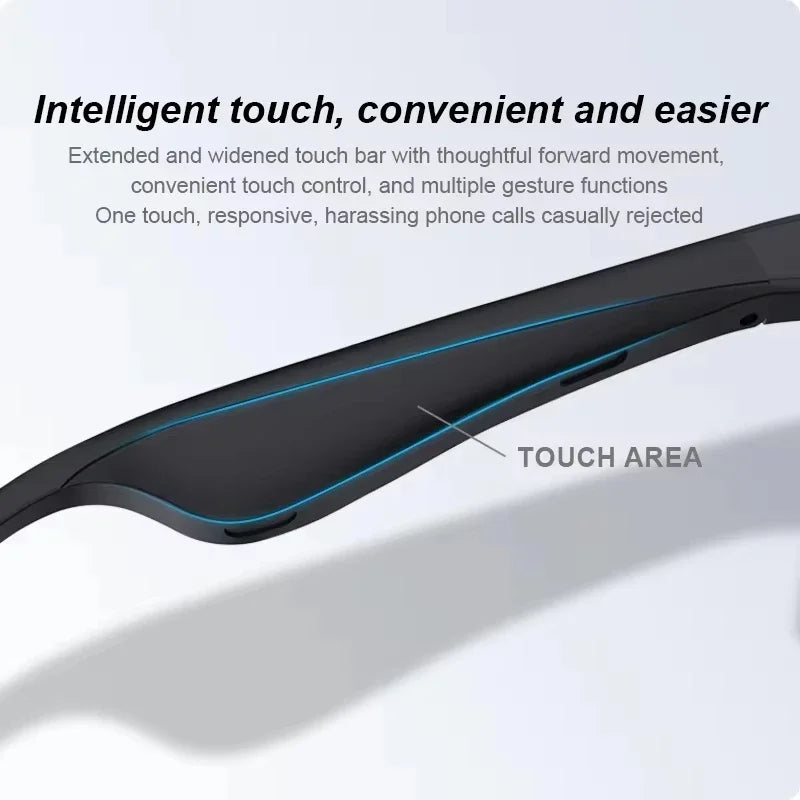 Lenovo Wireless AI Smart Glasses Bluetooth Remote Control 8K HD Photo Call Music Sports Sunglasses Gift for Men Women Casual Use