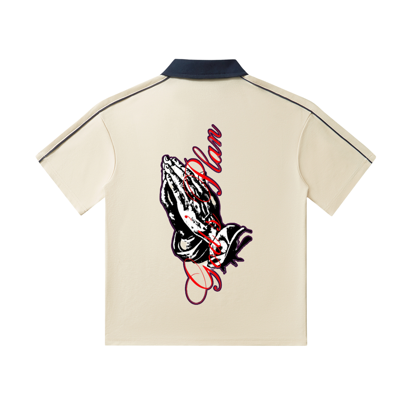 Contrast Collar Short-Sleeve Polo Shirt