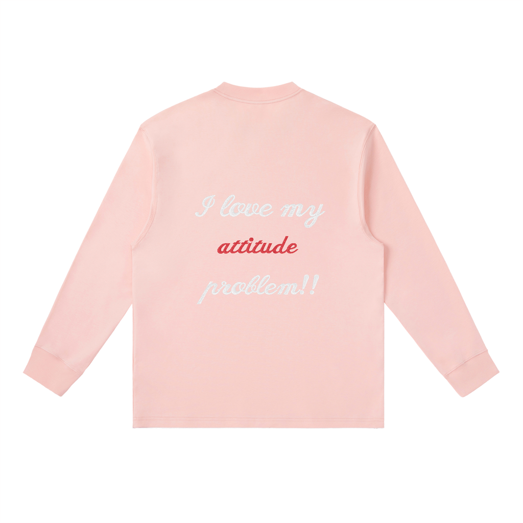 embroided attitude Long-Sleeve T-Shirt