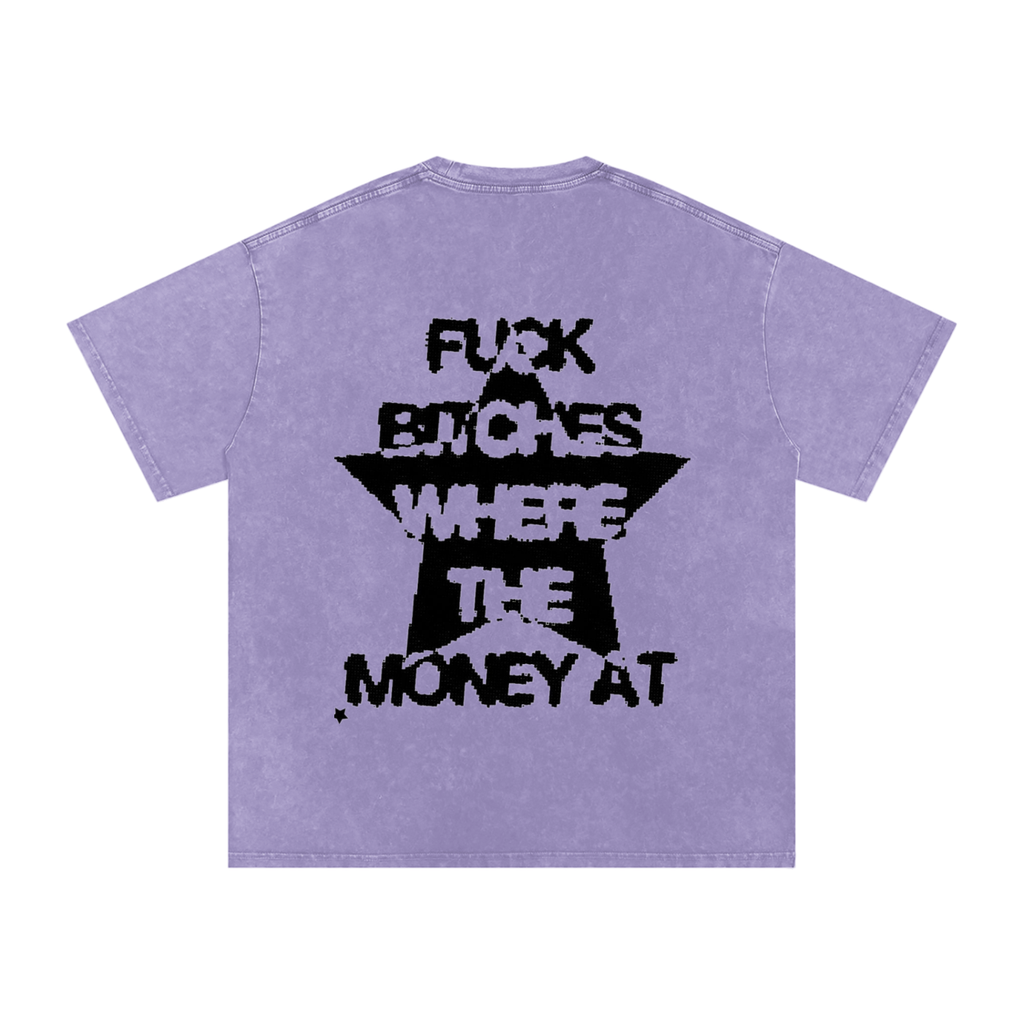 Snow Washed Oversized Cotton T-Shirt