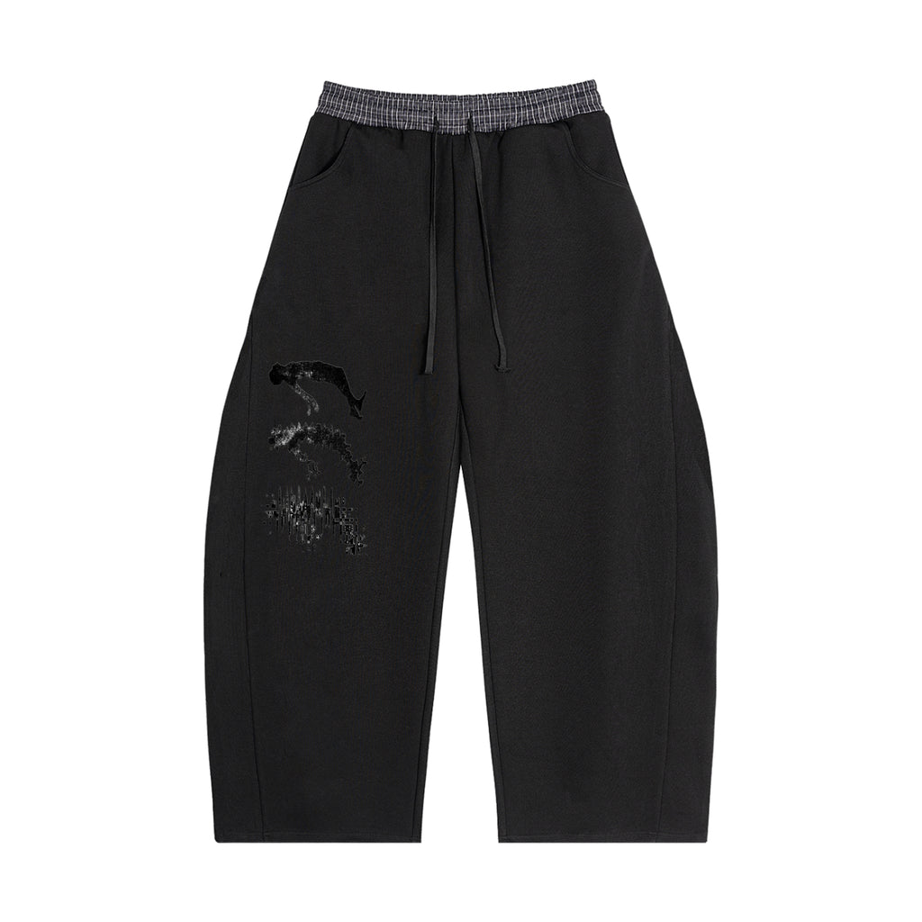 Plaid Waistband Barrel Sweatpants