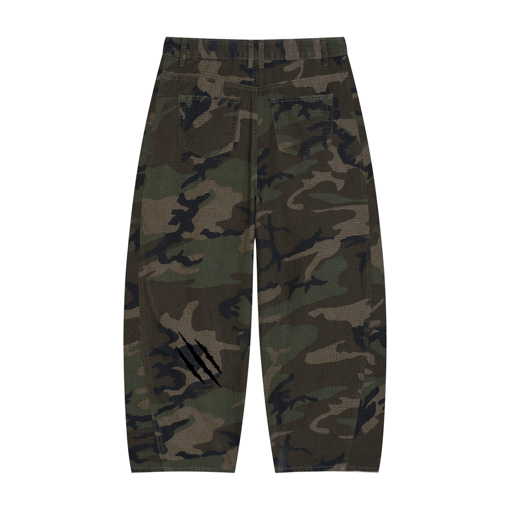 Men’s Camo Barrel Leg Cargo Pants