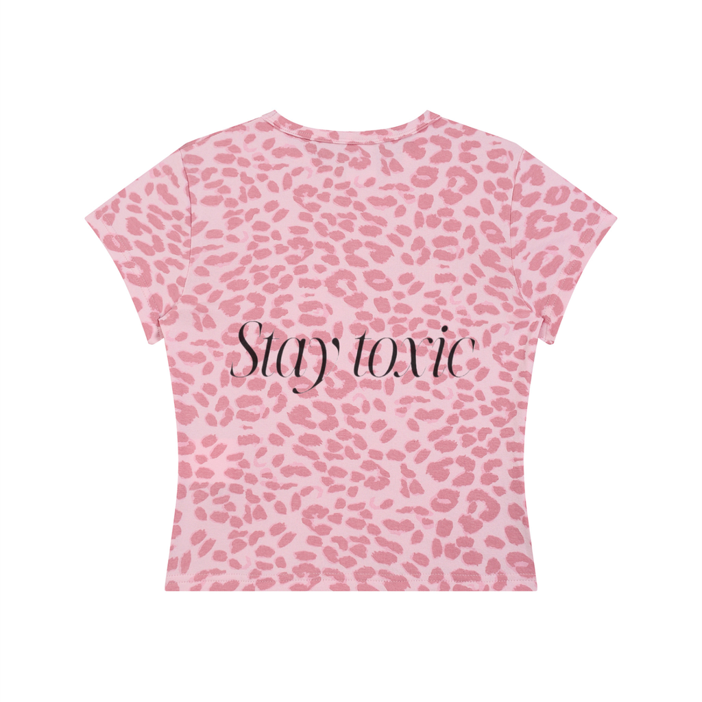 Toxic Leopard Print Crop T-Shirt