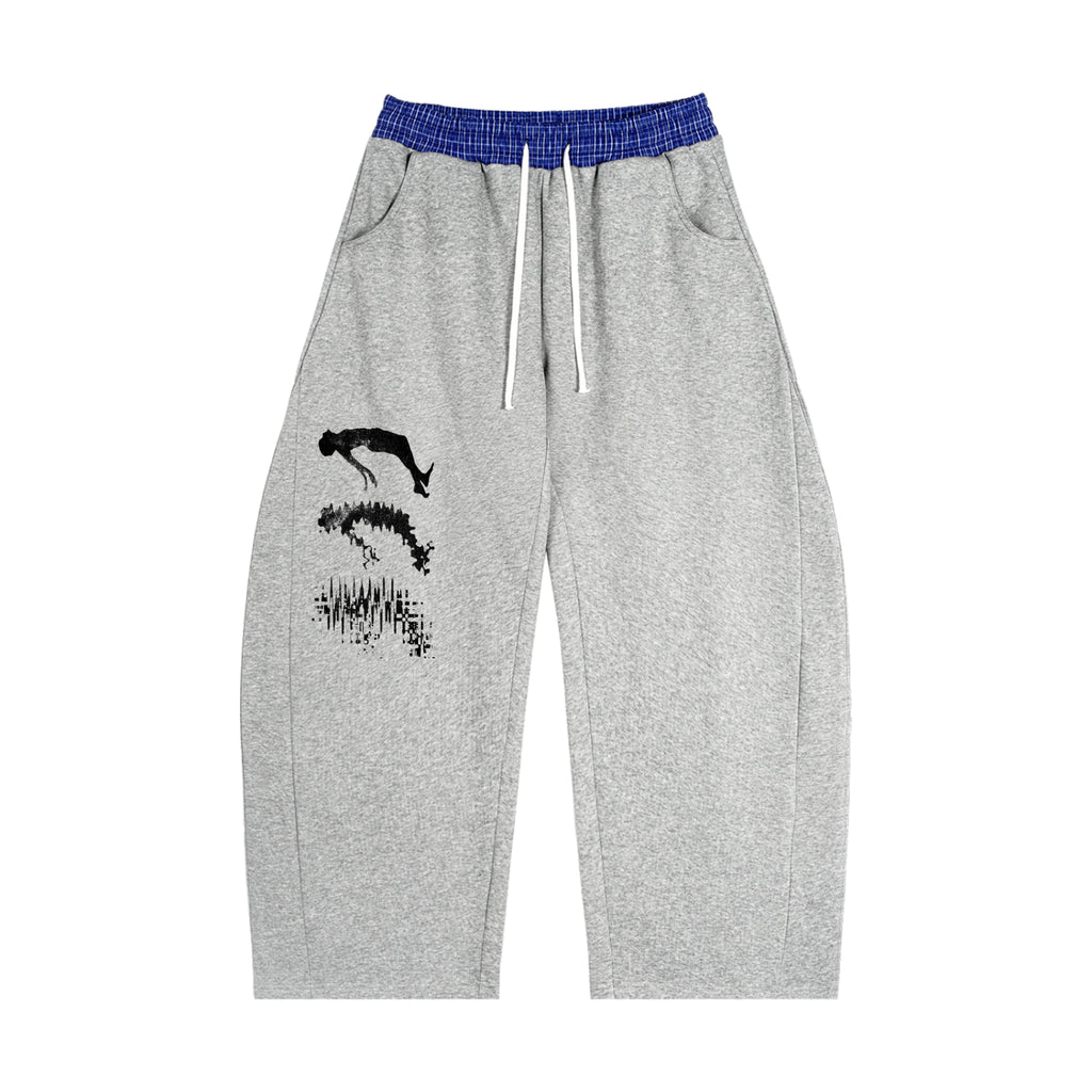 Plaid Waistband Barrel Sweatpants