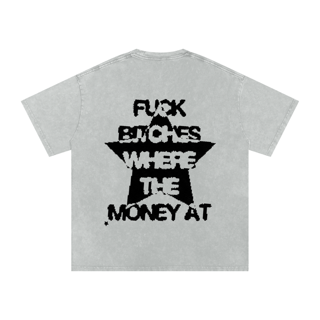 Snow Washed Oversized Cotton T-Shirt