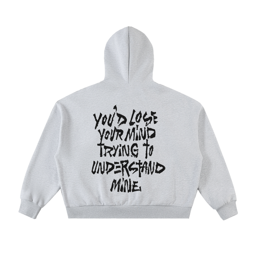 Fleeced Full-Zip Boxy Hoodie