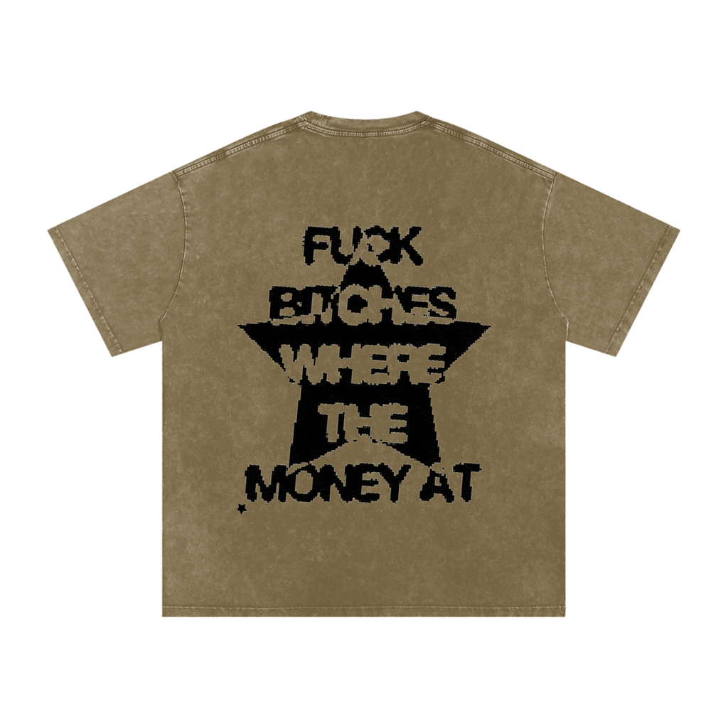 Snow Washed Oversized Cotton T-Shirt