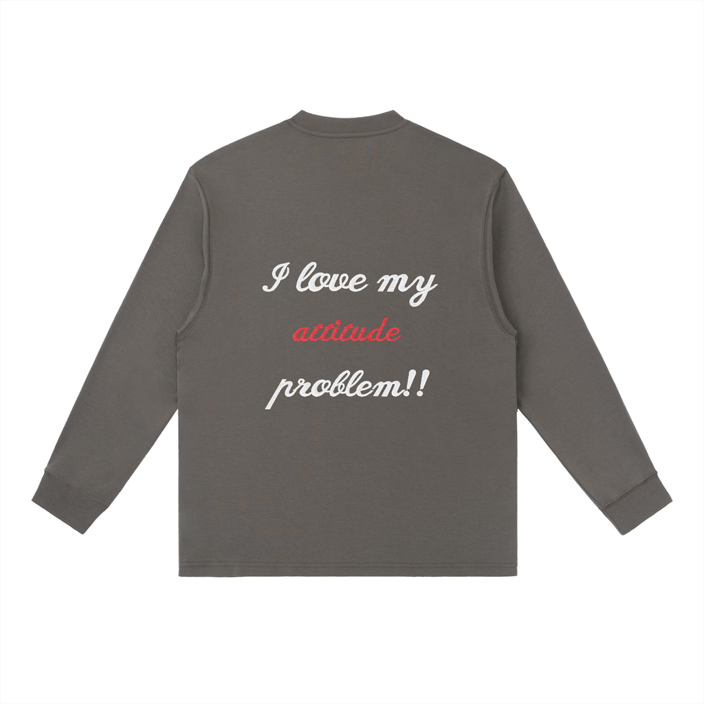 embroided attitude Long-Sleeve T-Shirt