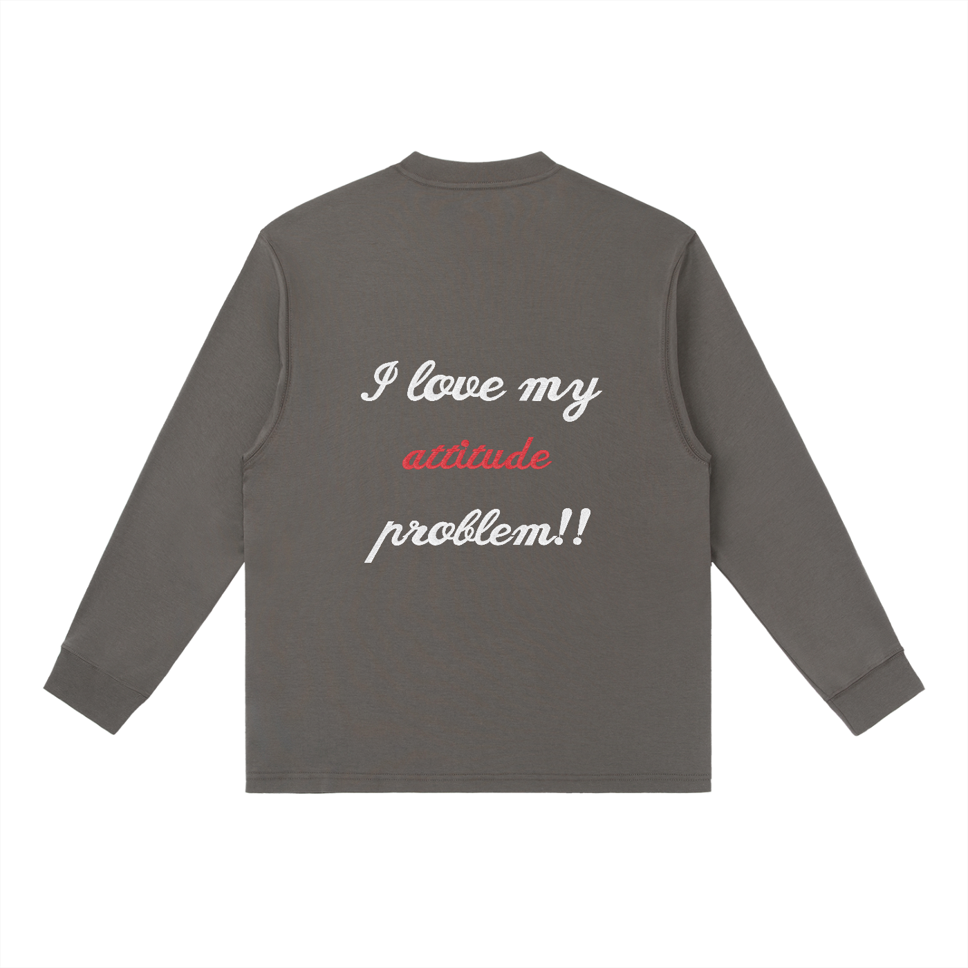 embroided attitude Long-Sleeve T-Shirt