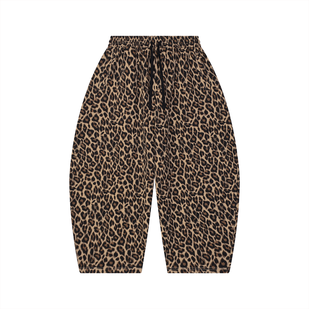 Leopard Barrel Leg Sweatpants