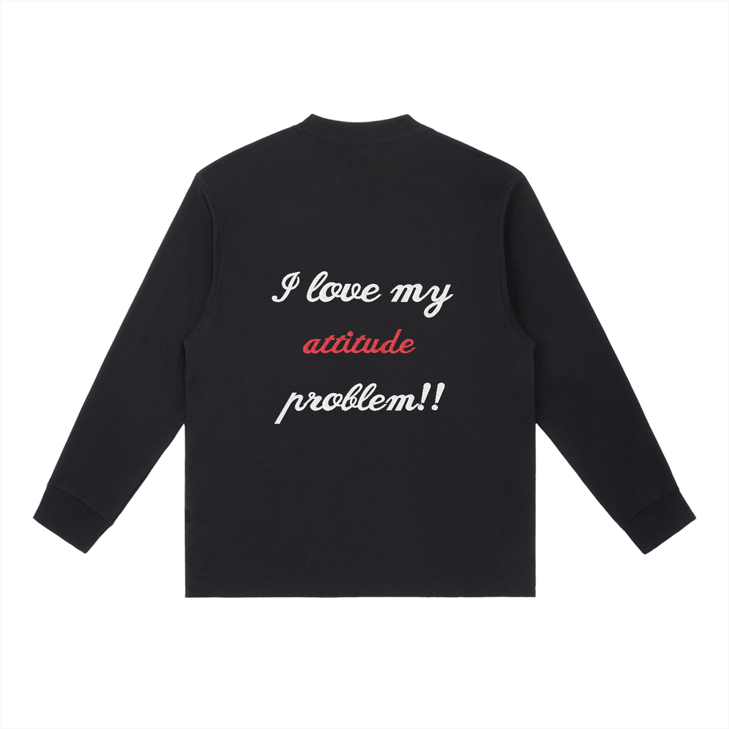 embroided attitude Long-Sleeve T-Shirt