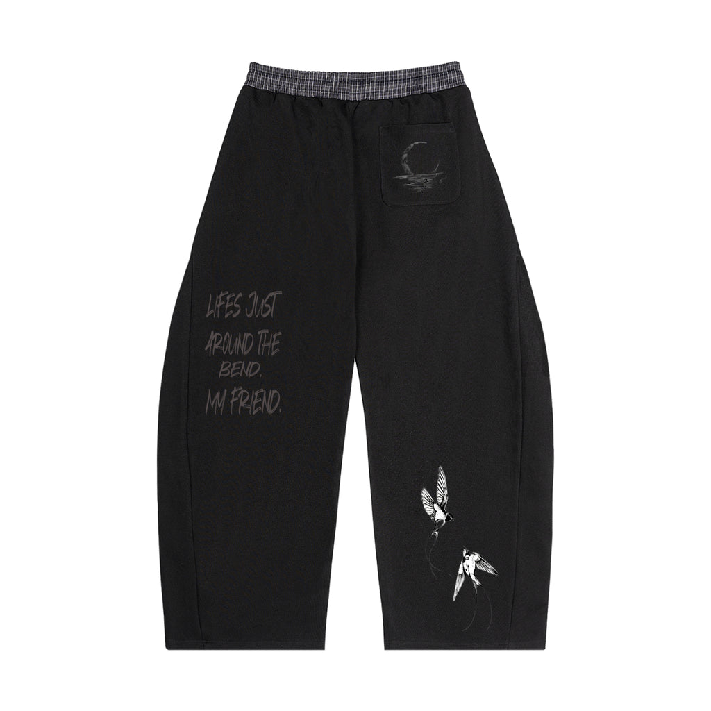 Plaid Waistband Barrel Sweatpants